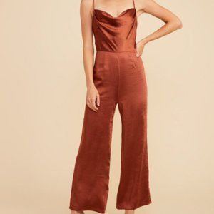 Cowl Neck Satin Jumpsuit